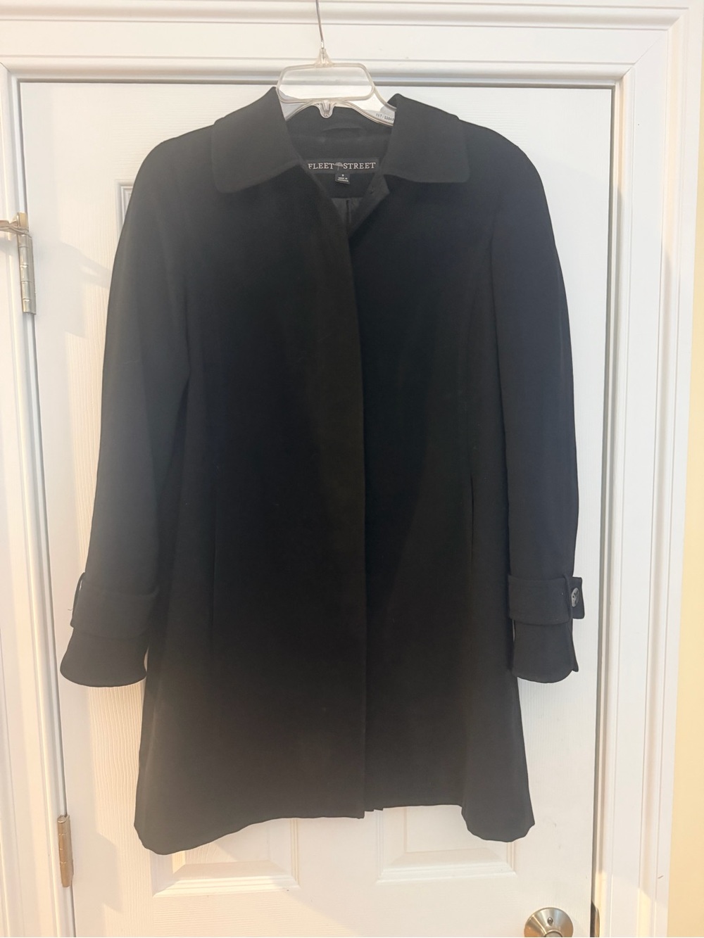 Ladies Size Small "Fleet Street" Black Trench Coat — Classic Outerwear GUC